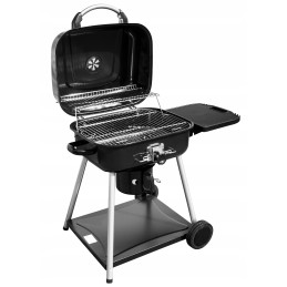 Anglies grilis su praktišku dangteliu ir transportavimo ratukais - sodui ir terasai