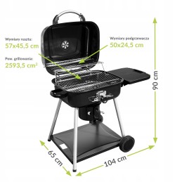 Anglies grilis su praktišku dangteliu ir transportavimo ratukais - sodui ir terasai