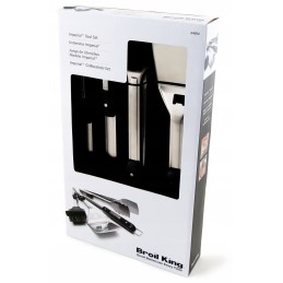 „Broil king imperial“ kepimo rinkinys, žnyplės, mentelė, šepetys, šepetys