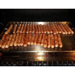 Stačiakampio formos nerūdijančio plieno plancha keptuvė, skirta daugeliui dujinių ir anglinių grilių (58,4 x 40,6 cm)