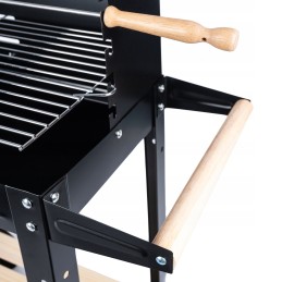 Sodo kepsninė su anglimis ant ratų, didelė rozetė, lentynos, grilis, nemokamas šepetys