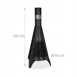 Sodo židinys, sodo židinys, juodas, 45 cm, 120 cm