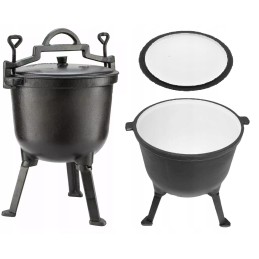 ⭐⭐Ketaus emaliuotas medžioklės puodas 5l katilas su kojelėmis⭐⭐