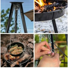 ⭐⭐Sodo grilis pakabinamas židinio trikojis didelės 50cm grotelės + anglies kilimėliai⭐⭐