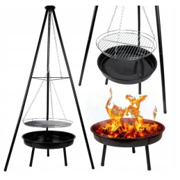 ⭐⭐Sodo grilis pakabinamas židinio trikojis didelės 50cm grotelės + anglies kilimėliai⭐⭐