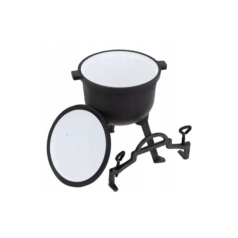 ⭐⭐Ketaus emaliuotas medžioklės puodas 5l katilas su kojelėmis⭐⭐