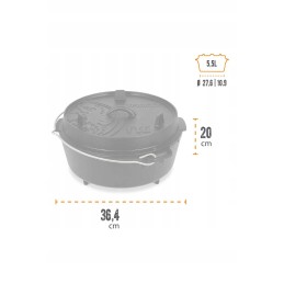 Ketaus olandiškas virdulys su kojelėmis, Petromax, 6 l