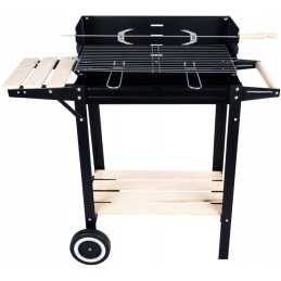 Sodo kepsninė su anglimis ant ratų, didelė rozetė, lentynos, grilis, nemokamas šepetys