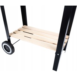 Sodo kepsninė su anglimis ant ratų, didelė rozetė, lentynos, grilis, nemokamas šepetys