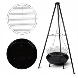 ⭐⭐Sodo grilis pakabinamas židinio trikojis didelės 50cm grotelės + anglies kilimėliai⭐⭐