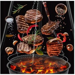 ⭐⭐Sodo grilis pakabinamas židinio trikojis didelės 50cm grotelės + anglies kilimėliai⭐⭐