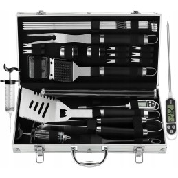 Grilio priedų rinkinys lagamine, 25 vnt