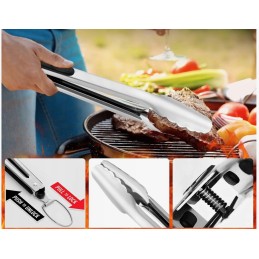 Priedų rinkinys, kepsninės reikmenys, kepsninės reikmenys, plieninės žnyplės, kepsninės kilimėlis be dėklo