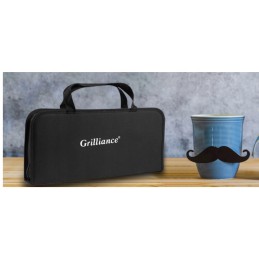 Priedų rinkinys, kepsninės reikmenys, kepsninės reikmenys, plieninės žnyplės, kepsninės kilimėlis be dėklo