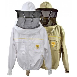 ŁYSOŃ PREMIUM LINE zip-up sweatshirt with hat, white