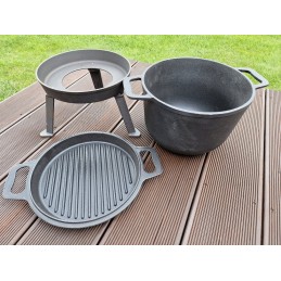 Vengrijos medžioklės ketaus katilas 15l3in1