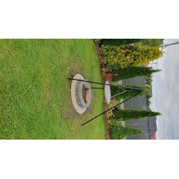 Sodo trikojis grilis su nikeliu dengtomis grotelėmis, 60 cm