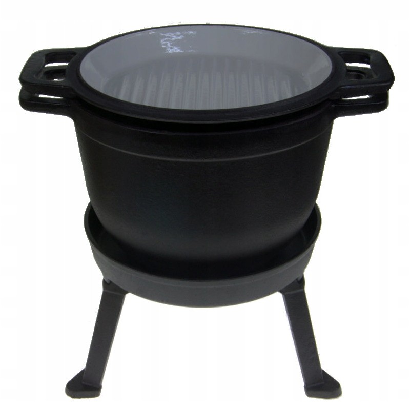 Emaliuotas ketaus virdulys, 8l, 3in1 medžioklės puodas