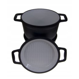 Emaliuotas ketaus virdulys, 8l, 3in1 medžioklės puodas