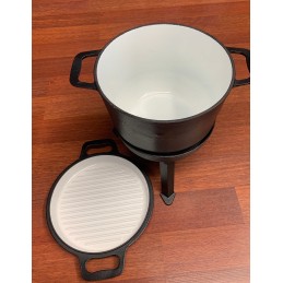 Emaliuotas ketaus virdulys, 8l, 3in1 medžioklės puodas