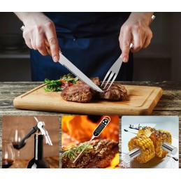 Grilio rinkinys su 26 priedais, šakėmis, mentele, žnyplėmis, šepečiu