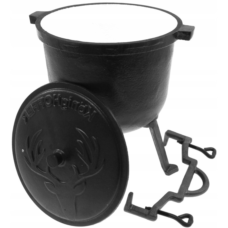 Ketaus medžioklės puodas, 8 litrai, emaliuotas puodas