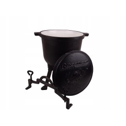 Ketaus medžioklės puodas, 8 litrai, emaliuotas puodas