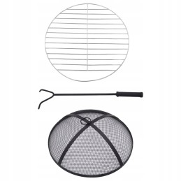 Mozaikinis židinys su mėlynai baltu stalu, 68 cm