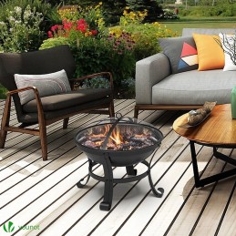 Židinys su apsauga nuo kibirkščių, grotelės, grilis terasai, sodas