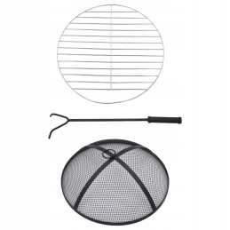 Vidaxl mozaikinis židinys su stalu mėlyna ir balta 68 cm 46724