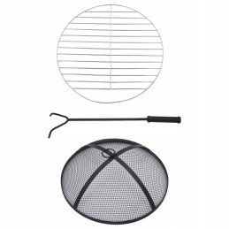 Vidaxl mozaikinis židinys su stalu mėlyna ir balta 68 cm 46724