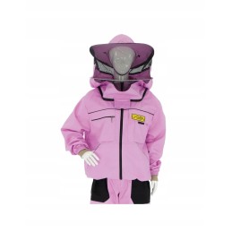 Violetinis megztinis su užtrauktuku su kepure (spalvos linija)