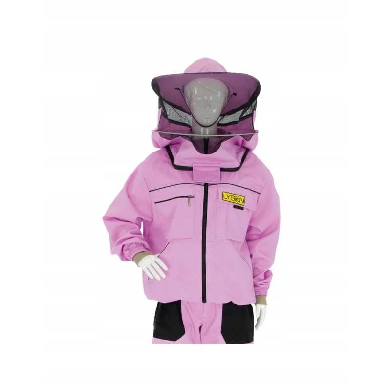Violetinis megztinis su užtrauktuku su kepure (spalvos linija)