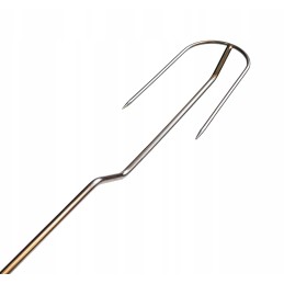 Nerūdijančio plieno kepsninės laužo lazdos, 130 cm, 6 vnt, kabykla