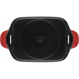 Grilio padėklas, indukcinis 45 cm, juodas/raudonas, 48,5 x 27,5 cm