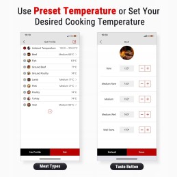 Grilio termometras su zondu, skaitmeninis momentinis skaitymas, LCD ekranas