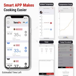 Grilio termometras su zondu, skaitmeninis momentinis skaitymas, LCD ekranas