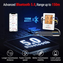 Grilio termometras su zondu, skaitmeninis momentinis skaitymas, LCD ekranas