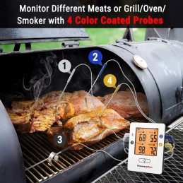 Grilio termometras su zondu, skaitmeninis momentinis skaitymas, LCD ekranas