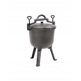Laisvai statomas ketaus katilas, 8 litrų talpos medžioklės puodas, emaliuotas
