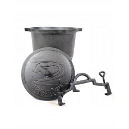 Laisvai statomas ketaus katilas, 8 litrų talpos medžioklės puodas, emaliuotas