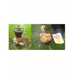 Laisvai statomas ketaus katilas, 8 litrų talpos medžioklės puodas, emaliuotas