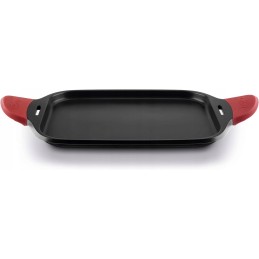 Grilio padėklas, indukcinis 45 cm, juodas/raudonas, 48,5 x 27,5 cm