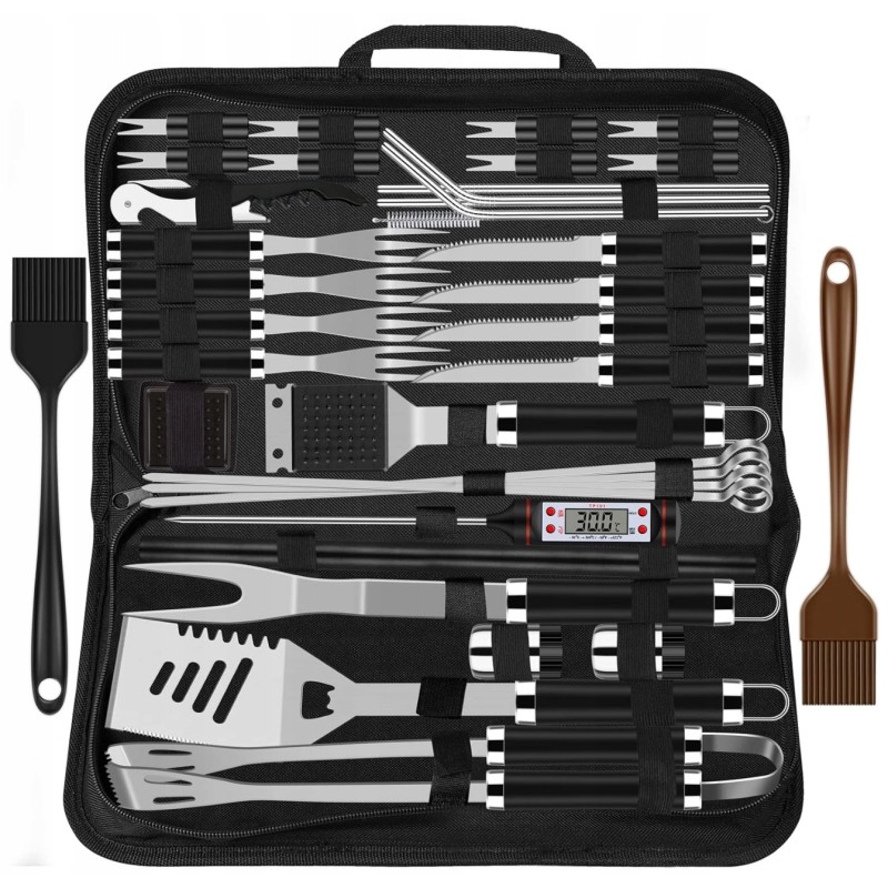 Priedų rinkinys, kepsninės reikmenys, kepsninės reikmenys, plieninės žnyplės, kepsninės kilimėlis be dėklo