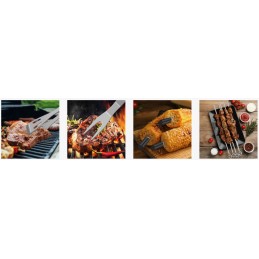 Priedų rinkinys, kepsninės reikmenys, kepsninės reikmenys, plieninės žnyplės, kepsninės kilimėlis be dėklo