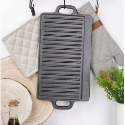 Ketaus grilio plokštė, ketaus grilio plokštė, dvipusė ketaus keptuvė