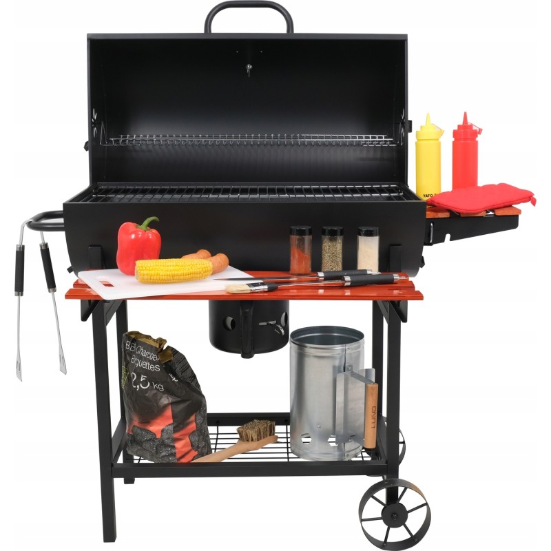 Grilis anglimis su dangteliu, grotelės 71x34,5cm