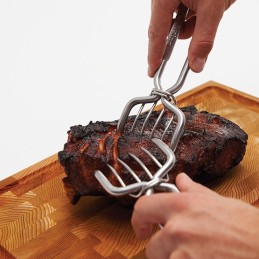 Metalinės šakės mėsai traukti