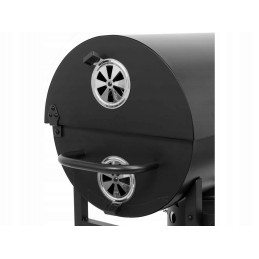 Sodo kepsninė su anglimis su termometro dangteliu ir lentynomis sklypui