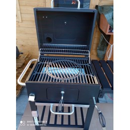 Sodo anglies grilis ant ratukų, lentynos, anglies bbq briketų grilis